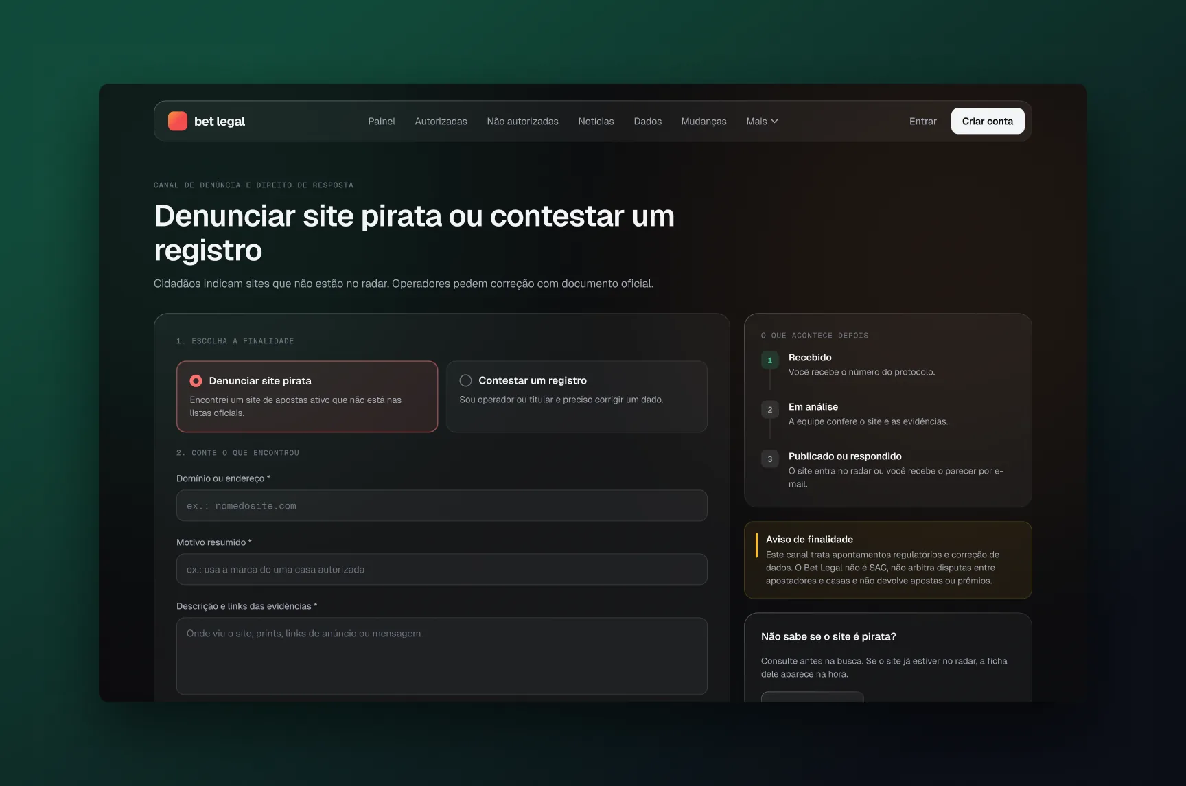 Report a site or dispute a record