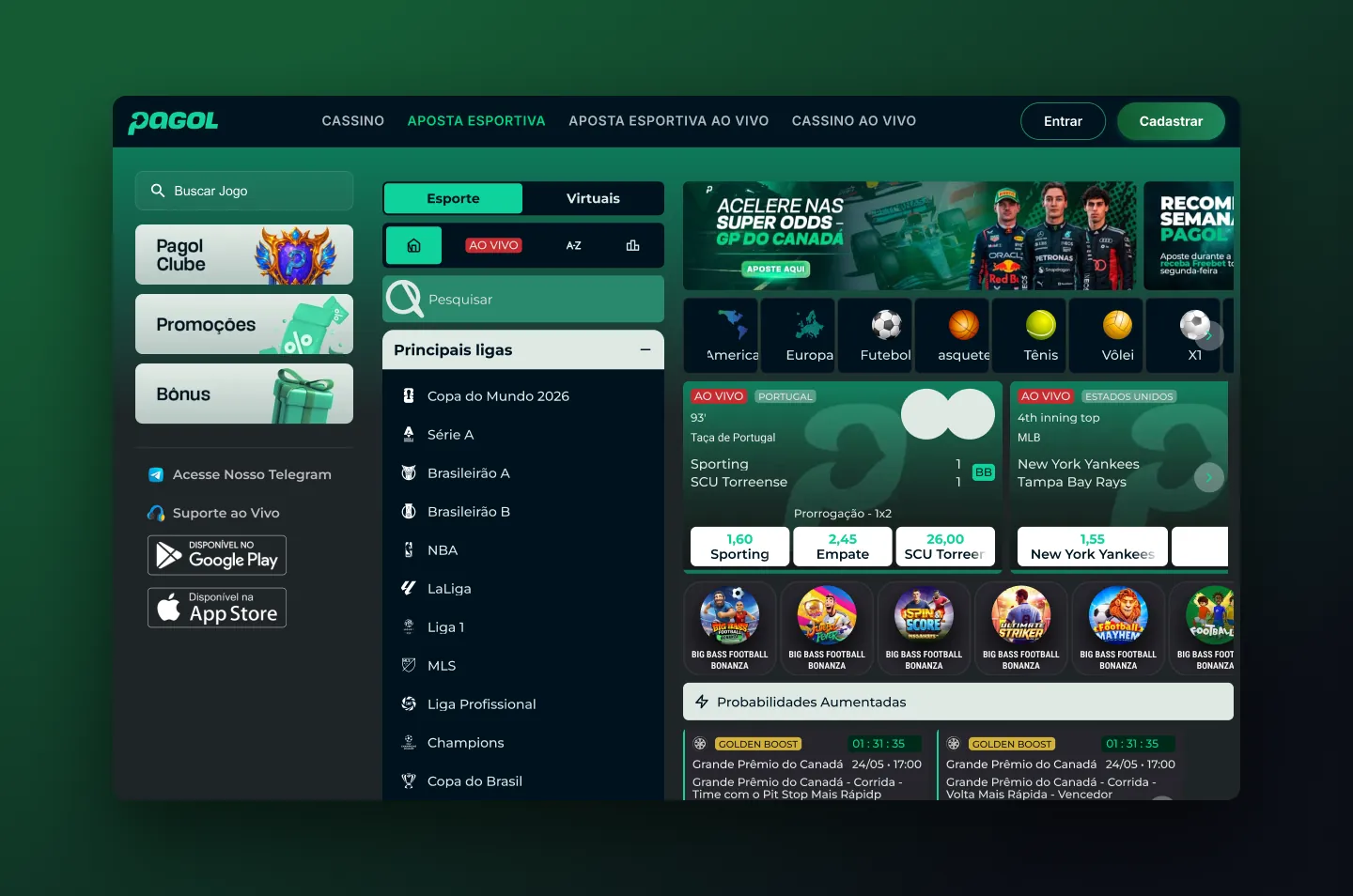 Slots added to the sports page